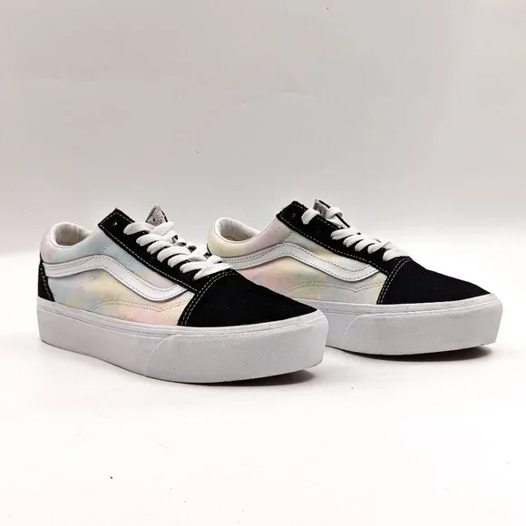 VANS Unisex Old Skool Pastel Clouds Stacked Black Sneakers size M7.5 W9 - Picture 1 of 11